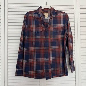 Red Head Men's Plaid Shirt Rodeo Cowboy Western Sz S